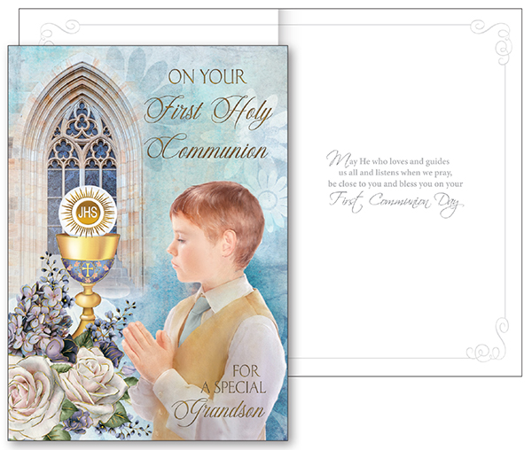 Communion Card with Insert - Grandson   (C27555)