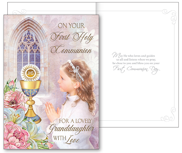 Communion Card with Insert/Granddaughter   (C27556)