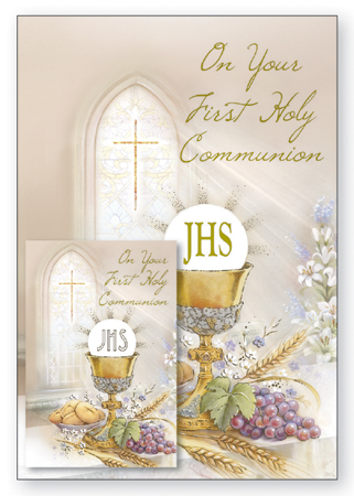 Communion Card/Symbolic/Laminated Leaflet   (C27605)