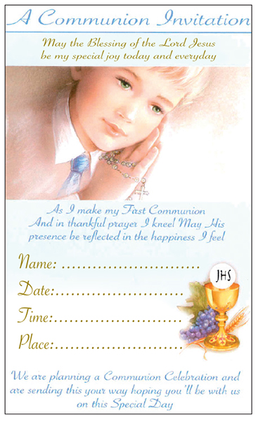 Communion Invite Card/Boy   (C27957)