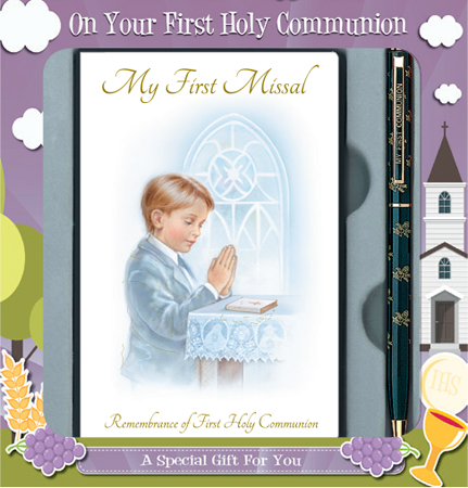Communion Boy Gift Set/Book & Pen   (C5168)