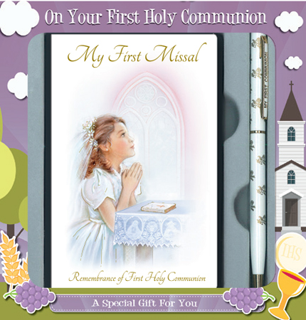 Communion Girl Gift Set/Book & Pen   (C5169)