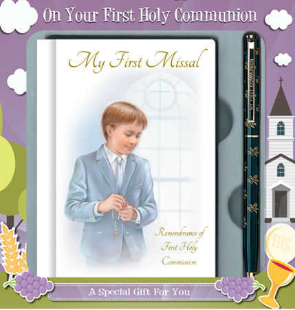 Communion Boy Gift Set/Hardback Book & Pen   (C5170)