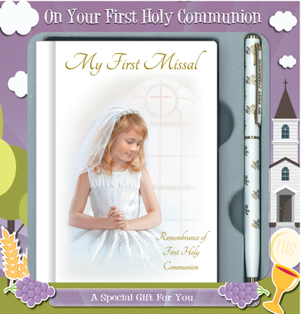 Communion Girl Gift Set/Book & Pen   (C5172)