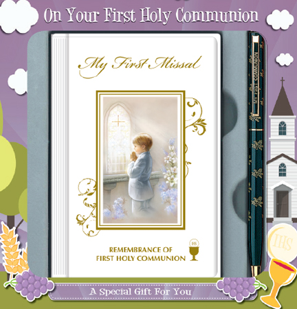 Communion Boy Gift Set/Book & Pen   (C5173)