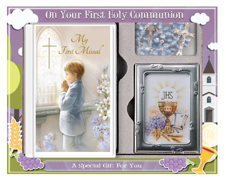 Communion Gift Set/Boy With Photo Frame   (C5187)