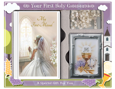 Communion Gift Set/Girl With Photo Frame   (C5188)