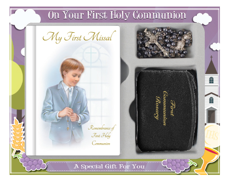 Communion Gift Set/Boy/Rosary/Purse   (C5190)