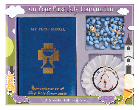 Communion Gift Set/Blue Symbolic   (C5208)