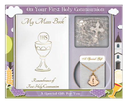 Communion Gift Set/White Book   (C5219)
