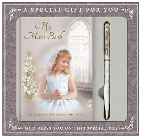 Communion Gift Set/Girl Book & Pen   (C5225)
