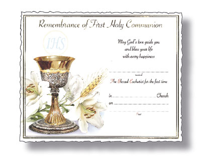 Communion Certificate/Symbolic   (C5803)