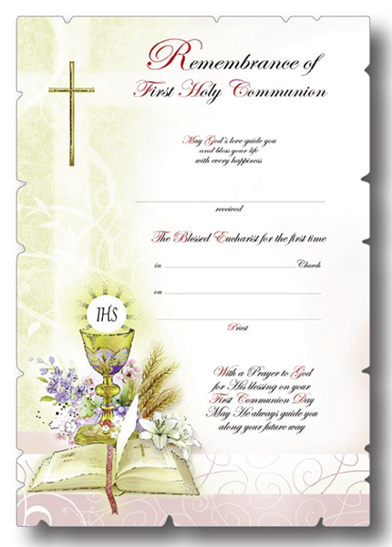 Communion Certificate/Symbolic   (C58201)
