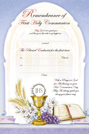 Communion Certificate/Symbolic   (C58212)