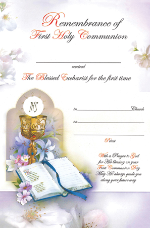 Communion Certificate/Symbolic   (C58216)