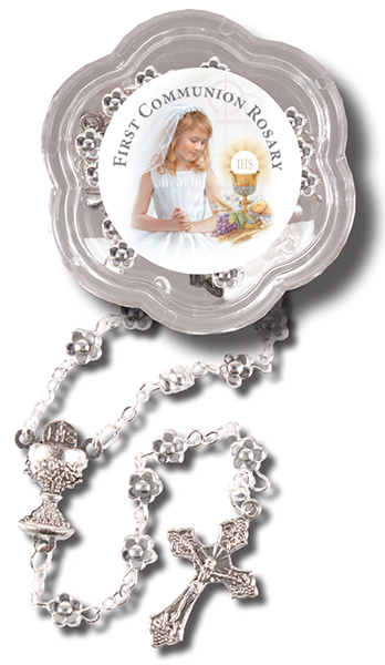 Communion Rosary/Metallised Silver   (C6012)