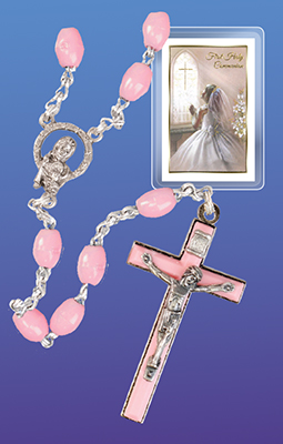 Communion Rosary/Plastic/Pink   (C6027/PINK)
