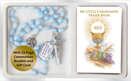 Communion Rosary/Plastic/Blue withBook   (C6055/BL)