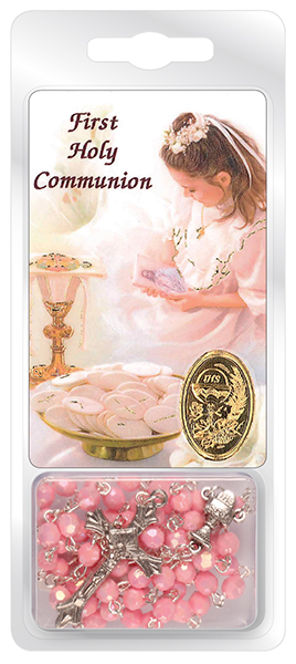 Communion Acrylic Rosary/Pink   (C6082/PK)