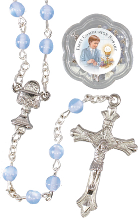 Communion Acrylic Rosary/Imitation Pearl/Blue   (C61221)