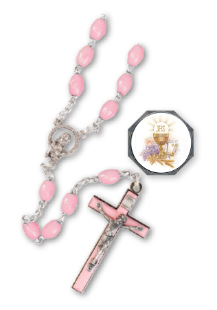 Communion Rosary/Plastic/Pink   (C6128/PINK)