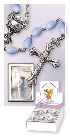 Communion Rosary/Plastic/Blue   (C6143/BL)