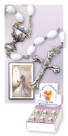 Communion Rosary/Plastic/White   (C6143/WH)