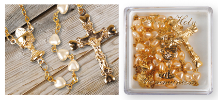Communion Rosary/Glass/Pearl   (C6199)