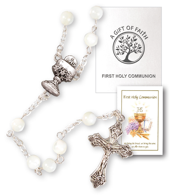 Communion Rosary/Mother of Pearl   (C6258)