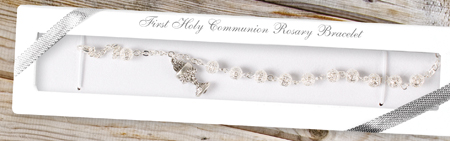 Communion Rosary Bracelet/Metal Filigree   (C6369)