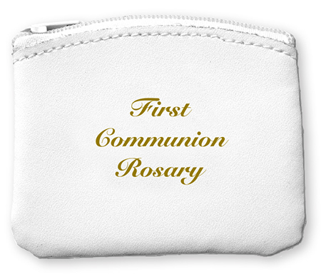 Communion Rosary Purse/White/Bonded Leather   (C6430)