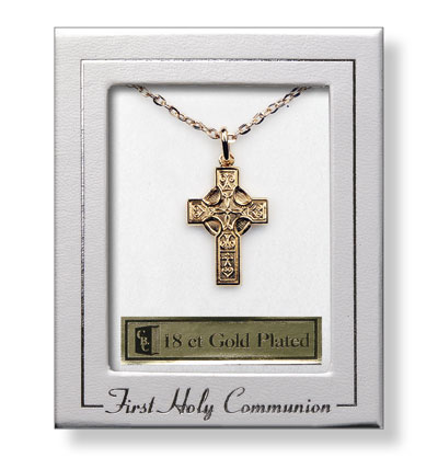 Comm.Necklet/18 ct gold Plated/Celtic Cross   (C6862)