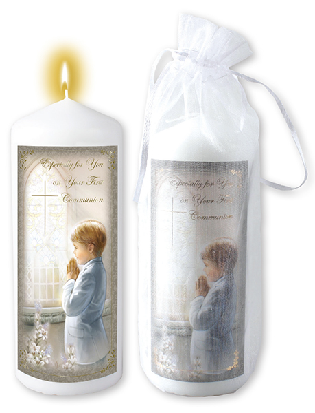 Communion Candle Boy/6 inch/Gift Bagged   (C86520)