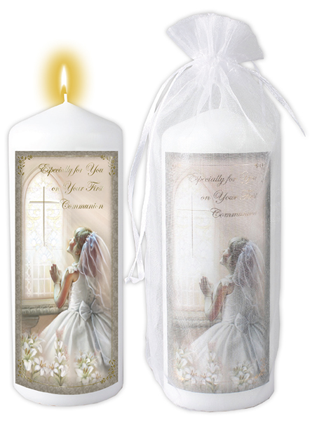 Communion Candle Girl/6 inch/Gift Bagged   (C86521)