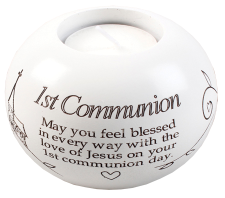 Resin Candle Holder & Candle/Communion   (C87820)
