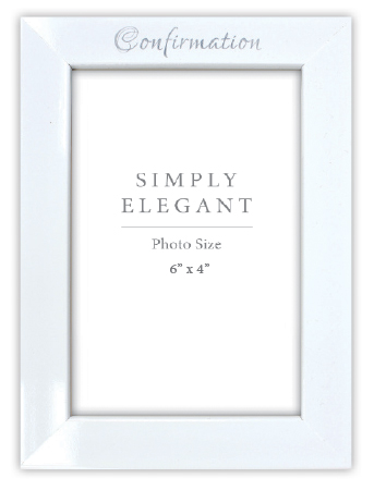 Confirmation Photo Frame/White Finish/Symbolic   (F46244)