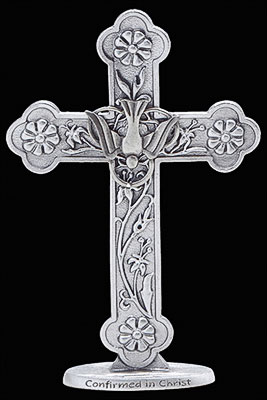 Confirmation Pewter Cross/4 1/2 inch Standing   (F4651)
