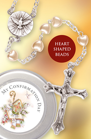 Confirmation Rosary/Imitation Pearl   (F6035)