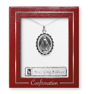 Confirmation Silver Necklet/Miraculous Medal   (F6967)