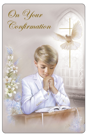 Laminated Prayer Card/Confirmation/Boy   (F71993)