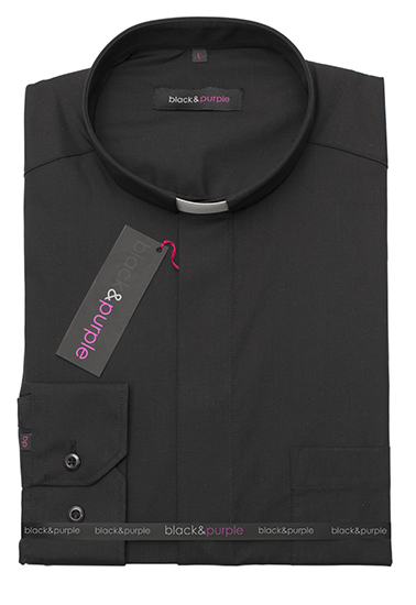 Poplin Clerical shirt - Black   (K/POPLIN SHIRT/BLACK)