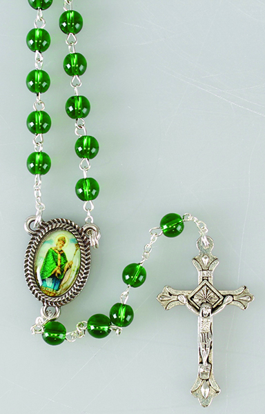 Loose Glass Rosary/6 mm Bead/Green   (L/6163/GREEN)