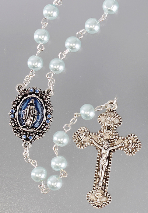 Loose Glass Rosary/Blue/7 mm - (L/6175/BLUE)