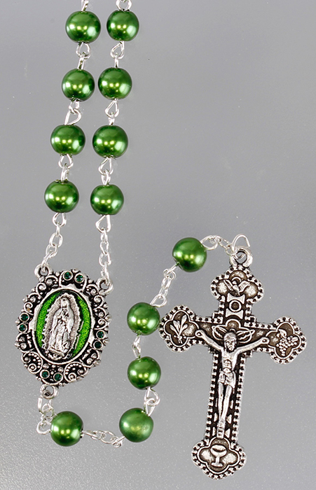 Loose Glass Rosary/Green/7 mm - (L/6175/GREEN)