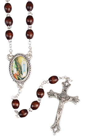 Loose Wood Rosary/Brown/Lourdes   (L/6211/BROWN)