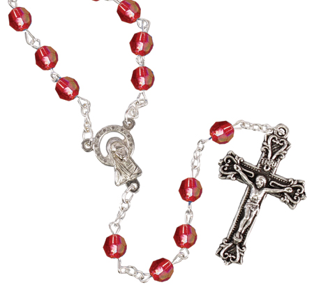 Loose Acrylic Rosary - Ruby   (L/6288/RUBY)
