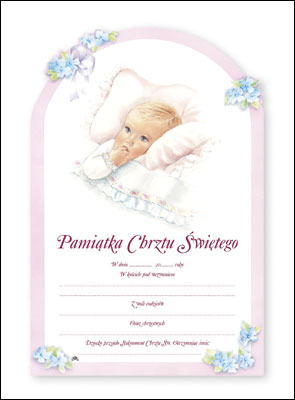 Baptismal Certificate/Girl/Polish Wording   (POL/8)